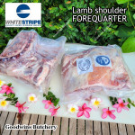 Lamb collar SHOULDER FOREQUARTER BONE-IN frozen CHOPS 1cm 3/8" (price/pack 600g 3-4pcs) brand Wammco / Midfield / WhiteStripe